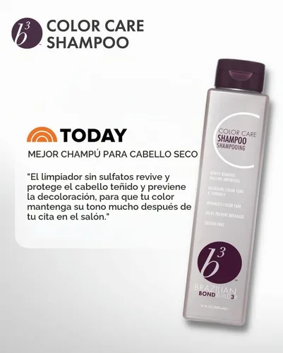 Vista 7 de B3 Brazilian Bondbuilder Extension Shampoo/Conditioner/Refresh Trio Pack for Extensions - Repairs, Hydrates and Blends All Hair Types and Hair