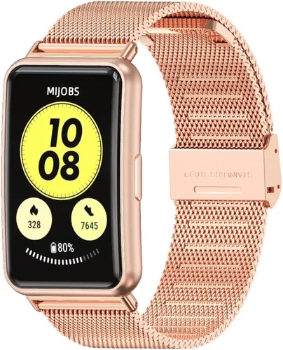 Vista 4 de 3Chome Correa compatible con Huawei Watch Fit Smartwatch, pulsera de acero inoxidable para Huawei Watch Fit