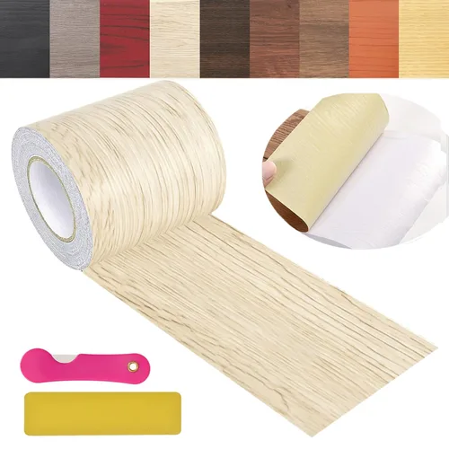 Vista 25 de Cinta de Reparación de Veta de Madera, 2.4 pulgadas X 32 pies Cinta Autoadhesiva de Color Madera para Mesas, Sillas, Zócalos, Puertas, Ventanas