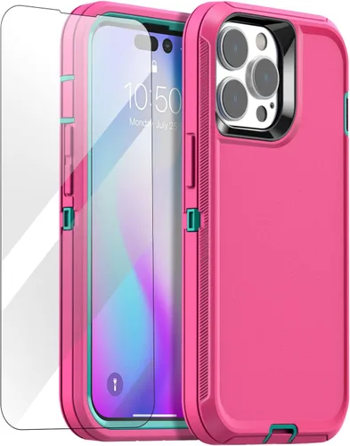 Vista 16 de AICase Funda para iPhone 14 Pro Max (6.7") con Protector de Pantalla de Vidrio, Protección contra Caídas de Servicio Pesado, Cuerpo Completo