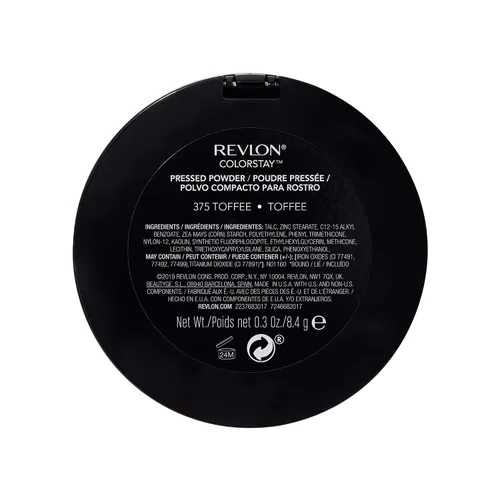 Vista 7 de Revlon ColorStay - Maquillaje facial en polvo prensado, duradero, sin fragancia, no comedogénico, 375 caramelo, 0.3 onzas 375 Toffee