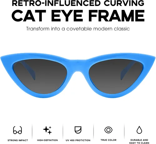 Vista 2 de mosanana Gafas de sol retro puntiagudas ojo de gato moderno lindo estilo vanguardista MS51810