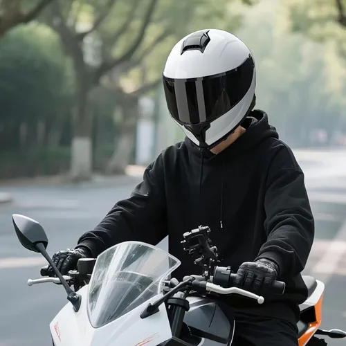 Vista 9 de Casco de motocicleta, casco modular de motocicleta de doble visera abatible de cara completa JR-815, casco de motocicleta aprobado por DOT con 2