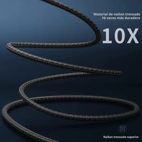 Vista 7 de Cargador de iPhone de 90 grados de 6 pies, [certificado Apple MFi], paquete de 3 cables de carga rápida, cable Lightning USB trenzado de nailon