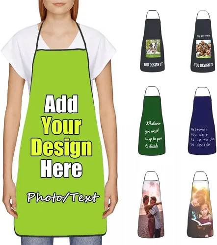 Vista 18 de Delantal Personalizado, Diseña Tu Propio Delantal de Cocina para Cocinar, Sube Tus Fotos Favoritas Logo, Añade Cualquier Nombre o Texto