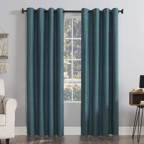 Vista 41 de Sun Zero Columbia - Paquete de 2 paneles de cortinas térmicas con ojales, par, 100 % opacas, ahorro de energía, 50 x 84 pulgadas, azul brumoso Azul