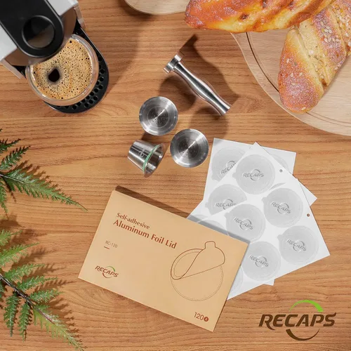 Vista 8 de RECAPS cápsulas de Nespresso reutilizables, vainas rellenables de acero inoxidable para máquinas Nespresso (compatibles con la línea original)