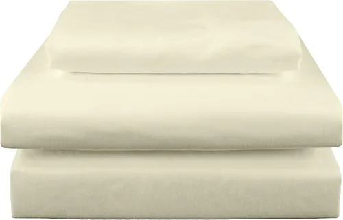 Vista 2 de College Covers Everything Comfy - Juego de sábanas de microfibra cepillada suave, individual, color blanco antiguo