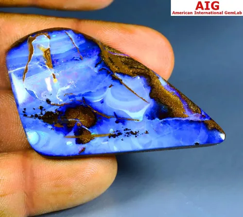 Vista 4 de 82.60 ct Corte Enorme Elegante (1.575 x 0.630 in) Sin calentarNo tratado Ópalo Boulder Australiano Piedra Preciosa Suelta Natural, Gema, Ópalo