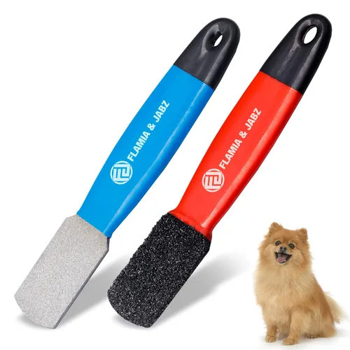 Vista 9 de Pelar con bordes de diamante de metal para perros, gatos y mascotas con agarre de plástico (fino)