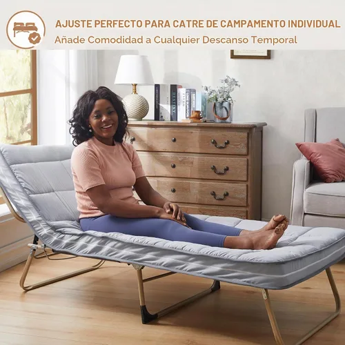 Vista 3 de Jamdok Cubrecolchón para cuna de 4 pulgadas, espuma viscoelástica de gel Cubierta estándar gris