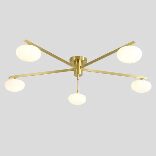 Vista 9 de Lámpara de araña moderna Sputnik de 3 luces con pantalla de vidrio lechoso - Lámpara de techo empotrada negra para cocina
