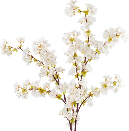 Vista 12 de FiveSeasonStuff Tallos de seda de flor de cerezo real Touch, flores artificiales para decoración del hogar, bodas y eventos