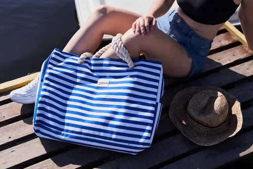 Vista 7 de SHYLERO Bolsa de playa y bolsa de piscina - XL - Cremallera - Impermeable IP64 - L22 x H15 x W6