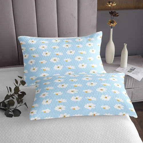 Vista 4 de Castle Fairy Daisy Florals Bedspread Twin Size,Cartoon Wildflowers Coverlet Set for Kids Girls Teens Adults Bedroom Decor,Retro Country