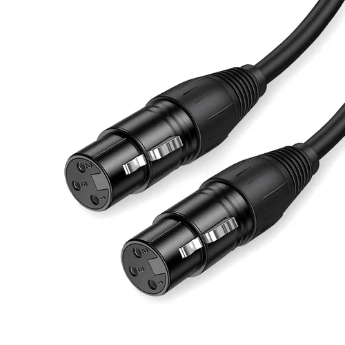 Vista 5 de Seefeeful - Paquete de 2 cables de audio equilibrados XLR hembra a hembra, cables de micrófono de 3 pines, cobre sin oxígeno (OFC), cables de Cable