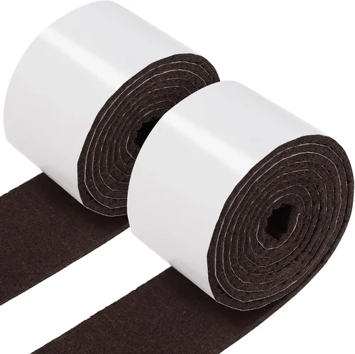 Vista 18 de Shappy Paquete de 2 tiras de fieltro con parte trasera adhesiva, rollo de cinta de fieltro, antideslizantes, autoadhesivas, cortables para muebles