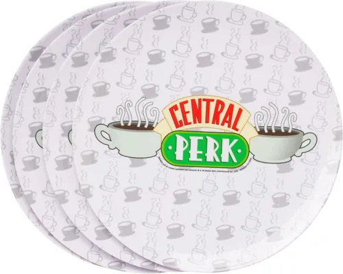 Vista 5 de Silver Buffalo Friends Central Perk Logo - Juego de 4 platos de melamina, 10 pulgadas