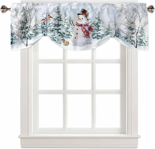 Vista 11 de Cortina de ventana ajustable con lazos para ventana, cenefa de cocina para sala de estar, arte abstracto, sol y arco iris, bolsillo para barra