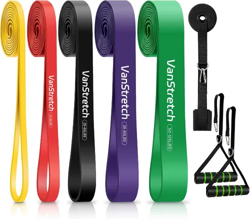 Vista 9 de Resistance Bands for Working Out,5-Level Elastic Exercise Bands Colorido