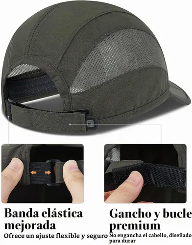 Vista 3 de GADIEMKENSD Sombrero de correr al aire libre malla transpirable 2PACK Verde militar