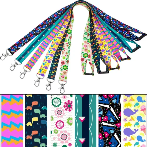 Vista 3 de YOUOWO Paquete de 6 cordones para tarjetas de identificación para crucero, lindas llaves para niños y mujeres, tarjetero, tarjeta de barco