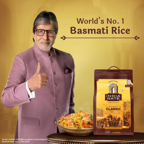 Vista 3 de India Gate Basmati Rice Pouch, Classic, 1kg