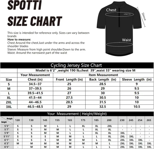 Vista 6 de Spotti Playera de manga corta para ciclismo de hombre con 3 bolsillos traseros, transpirable, secado rápido