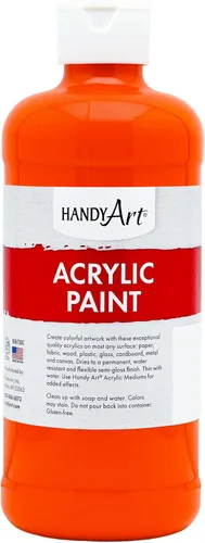 Vista 8 de Handy Art Pintura acrílica, juego de 12 colores, botellas de 16 onzas, acrílico líquido para estudiantes semibrillante, consistencia de flujo