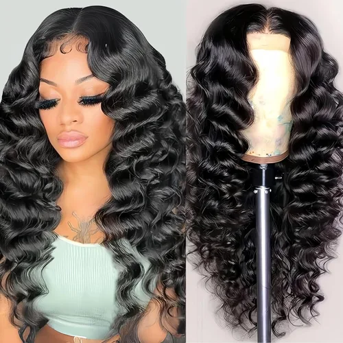 Vista 16 de NKTU Pelucas de cabello humano con encaje frontal, sin pegamento, para Color natural recto