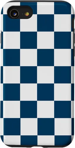 Vista 17 de Checkered Navy Blue and White Checkerboard Case for iPhone 17