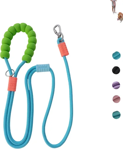 Vista 10 de Correa de perro manos libres, cintura elástica ajustable y correa cruzada con mango cómodo, cuerda de nailon resistente para perros pequeños a Negro