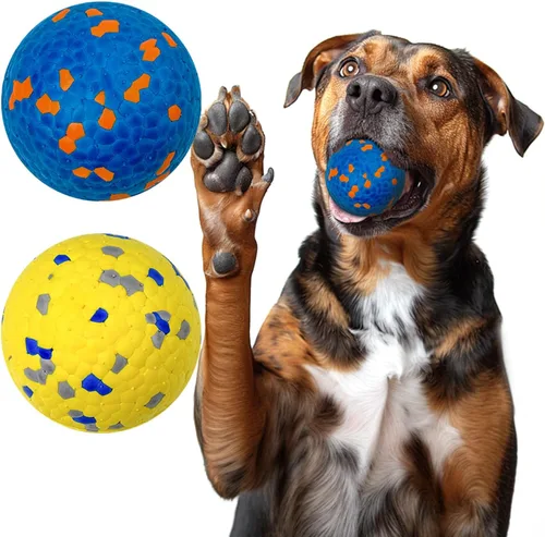 Vista 10 de Pelota de juguete indestructible para perros, pelotas de tenis duraderas para masticadores agresivos, pelotas flotantes y de alto rebote