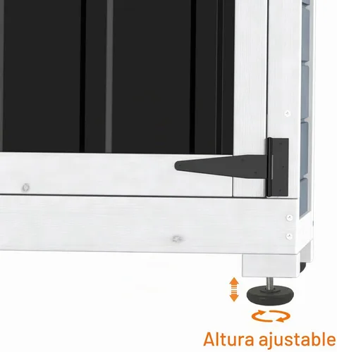 Vista 7 de GDLF Armario de almacenamiento para exteriores de madera y metal, cobertizo de jardín con techo impermeable y puertas resistentes con cerradura