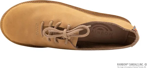 Vista 3 de Rainbow Sandals Zapato Mocca de cuero fresado de una sola capa para mujer, Arco iris