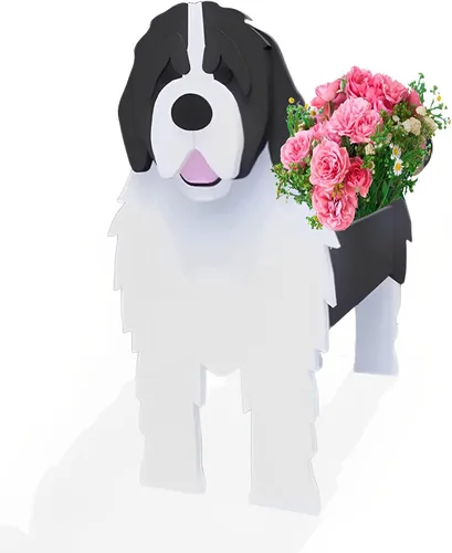 Vista 19 de Macetero de flores para perros, regalos para mujeres, bonitas macetas de PVC para perros, macetas para interiores y exteriores, maceta de jardín