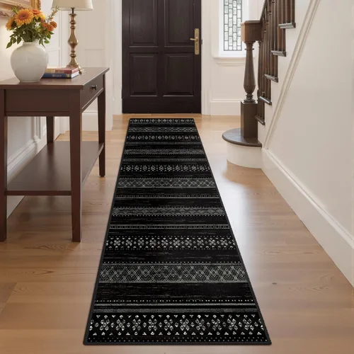 Vista 10 de BESTSWEETIE Alfombras de área de 2 x 3 pies para sala de estar, lavables, marroquíes, rústicas, geométricas neutrales, de pelo bajo