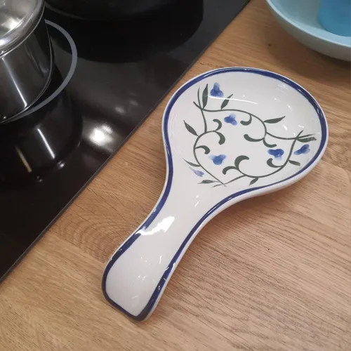 Vista 4 de Lindo soporte para cucharas de cerámica grande para encimera de cocina, estufa, resistente al calor, apto para lavavajillas, soporte para utensilios