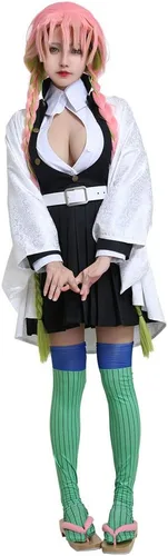 Vista 5 de miccostumes Disfraz de anime para mujer, uniforme de equipo, conjunto completo con calcetines