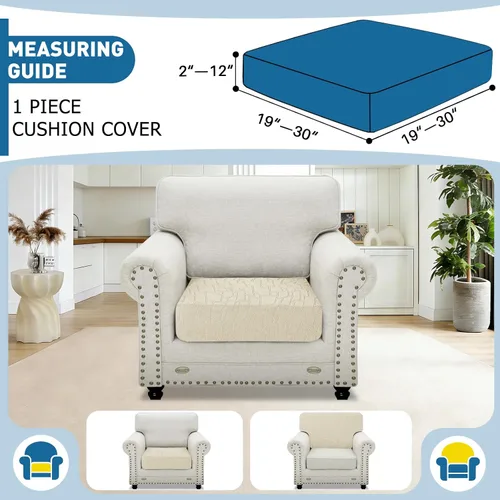 Vista 2 de MAXIJIN Fundas de cojín impermeables para sofá, funda de cojín individual de asiento de silla, fundas elásticas para sofá modular con parte inferior