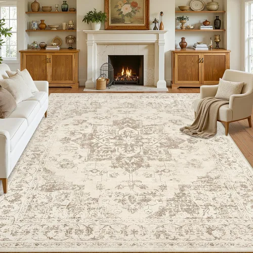 Vista 32 de Alfombras de área 8x10 Sala de estar: Dormitorio Alfombra Lavable Beige