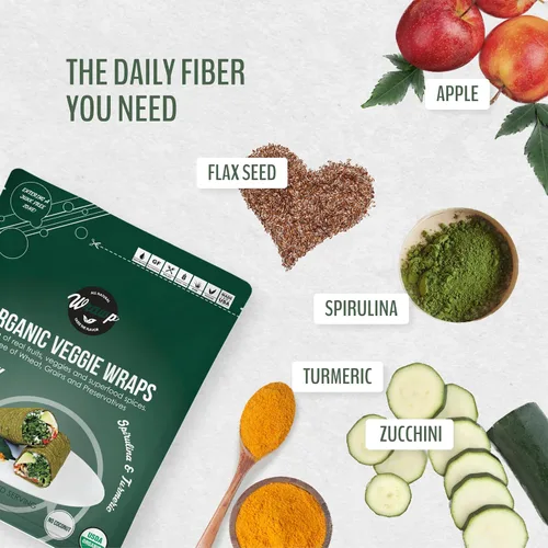 Vista 3 de WrawP Mini envolturas vegetales orgánicas – SPIRULINA (paquete de 4) ESTABLES EN ESTANTE, todo natural, sin gluten, paleo, vegano crudo. Perfecto