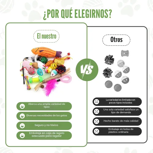 Vista 7 de Fashion's Talk Paquete variado de juguetes para gatos para gatitos, 20 piezas