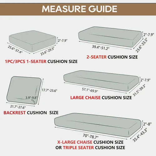 Vista 5 de NeColorLife Funda de cojín de terciopelo para sofá seccional con diván gruesa (1 funda de diván XL, crema)