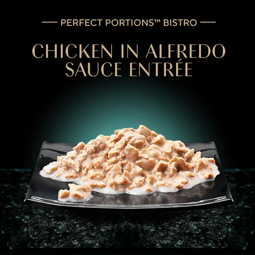 Vista 5 de Sheba Perfect Portions Bistro - Alimento húmedo para gatos adultos, pollo en salsa Alfredo, bandejas de 2.6 onzas (24 unidades, 48 porciones)