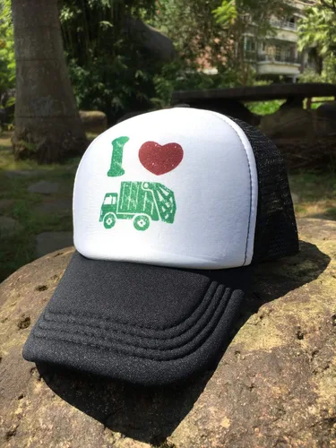 Vista 4 de Waldeal Gorra de malla para niños con texto en inglés "I Love Garbage Trucker", regalo de cumpleaños