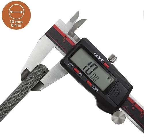 Vista 5 de BV Candado de seguridad de cable resistente de 7 pies con bucles – Cable de acero trenzado extra grueso de 10 mm (3/8"), resistente al corte y a