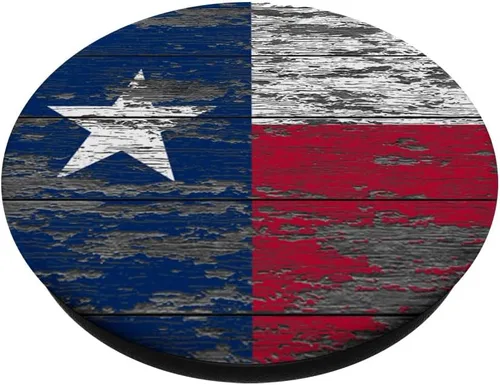 Vista 2 de Texas - Agarre y soporte para teléfonos y tabletas con bandera de madera climatizada