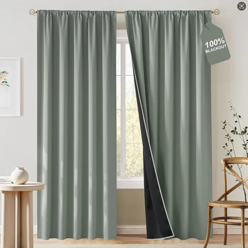 Vista 37 de NICETOWN Biscotti - Cortinas de cocina beige de 36 pulgadas de largo, bolsillo para barra, 100% opacas, casuales y relajantes, tratamientos
