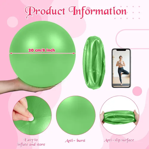Vista 2 de Sotiff 20 pelotas pequeñas de ejercicio de pilates de 9 pulgadas, mini pelotas de barra de yoga para estabilidad, fitness, terapia física
